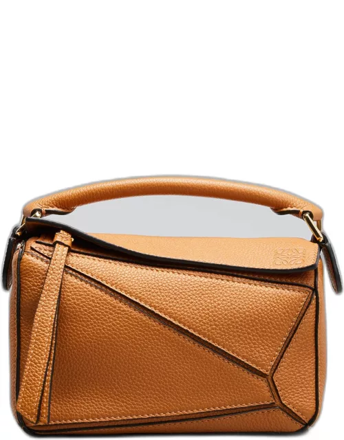 Puzzle Mini Top-Handle Bag in Grained Leather