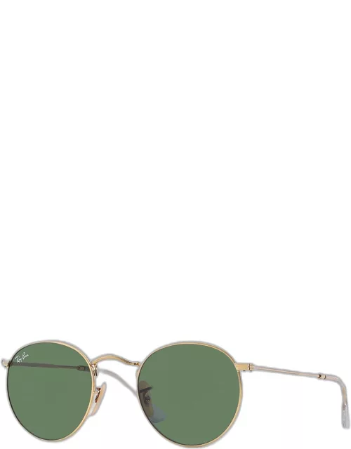 Men's Round Metal Sunglasses, Green