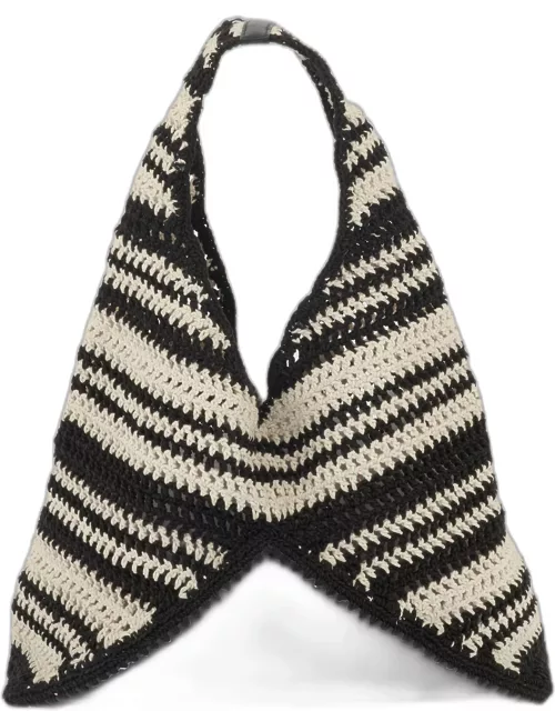 Hipissa Medium Striped Crochet Hobo Bag