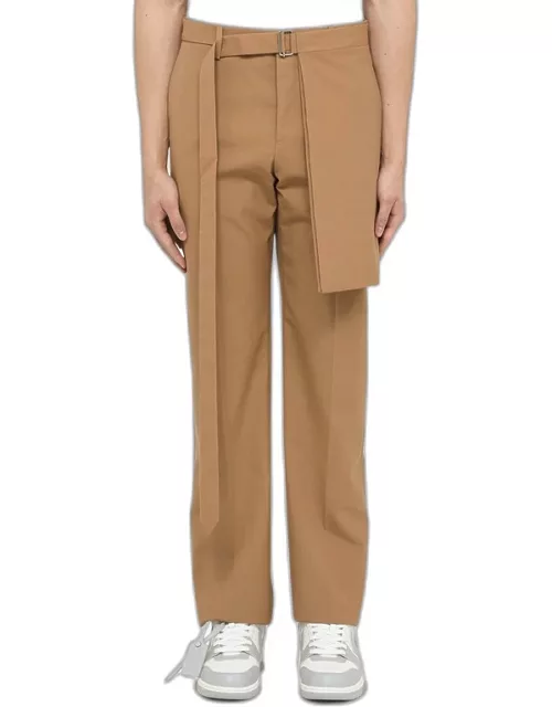 Camel-coloured slim trouser