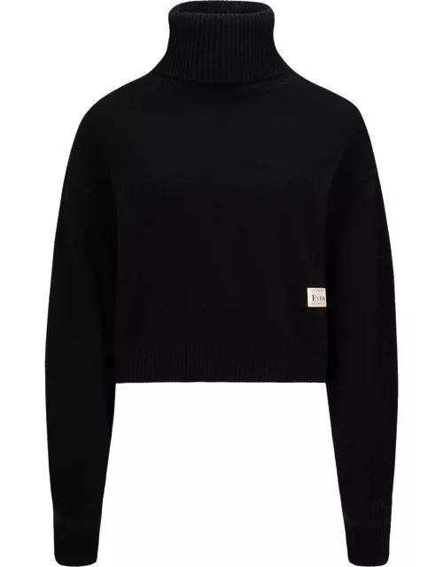 Kamon Embroidery Turtleneck Knitted Pullover