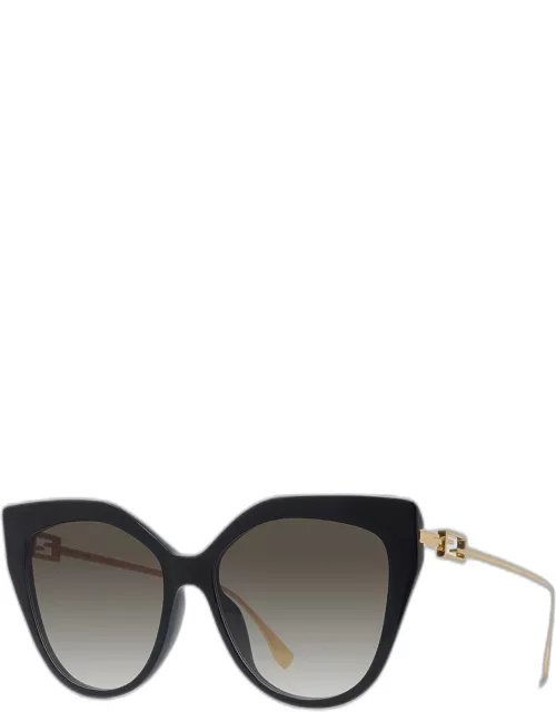 Iconic Baguette Metal Cat-Eye Sunglasse