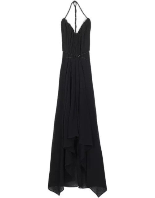 Ayikal Halter Maxi Dress with Calf Leather Strap