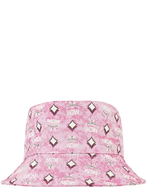 MCM Vintage Monogramed Jacquard Bucket Hat - Pink