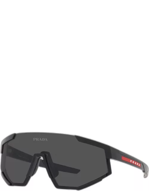 Men's Rectangle Shield Logo Sunglasse