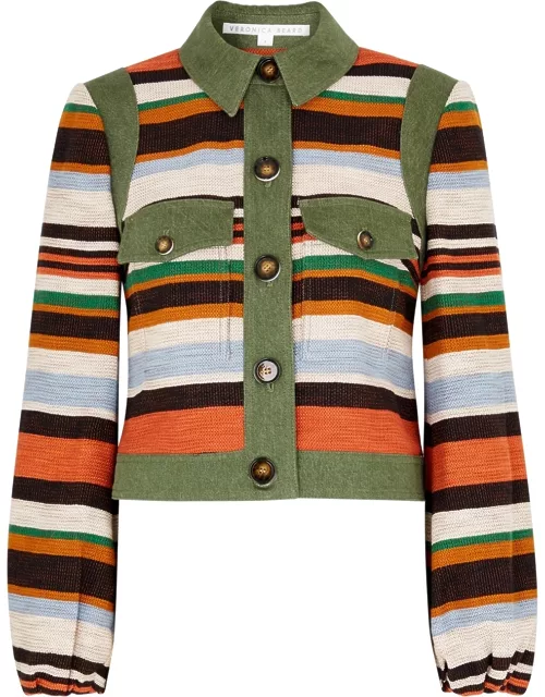 Lorelei striped cotton-blend jacket