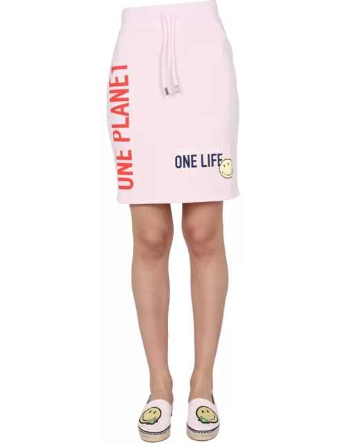 dsquared "one life one planet smiley" skirt