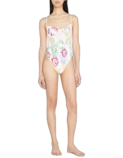 Tropical Pineapple Belted One-Piece Swimsuit