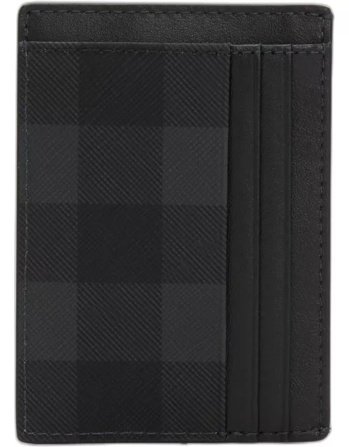 Men's Sandon Check and Leather Card Case