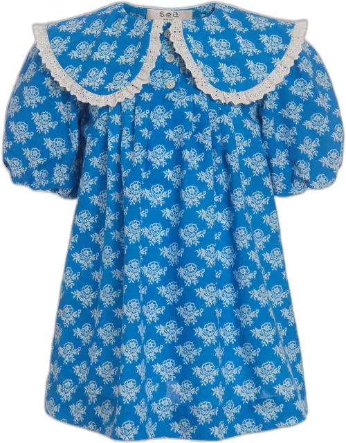 Annika Puff-Sleeve Floral Cotton Dres