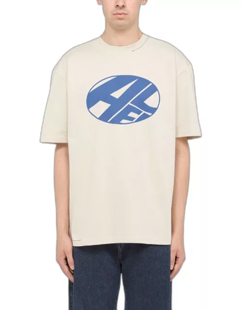 Beige t-shirt with printed Distort logo