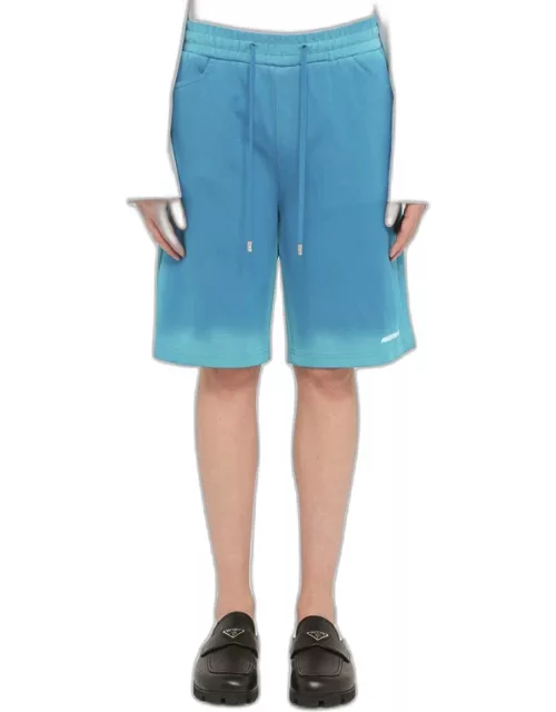 Faded blue bermuda shorts with logo