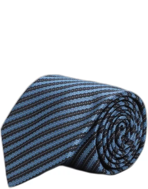 Tie with blue Abbe print
