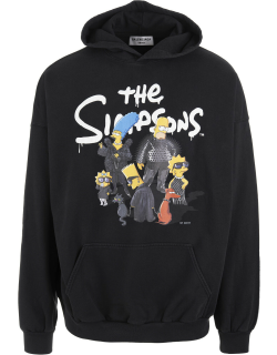 Balenciaga Black Large Fit Hoodie With The Simpsonstm & © 20th Television Motif - Woman
