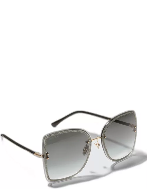 Letis Rimless Metal Butterfly Sunglasse