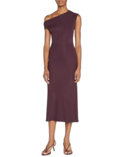 Pilar One-Shoulder Midi Dress with Back Cut-Out