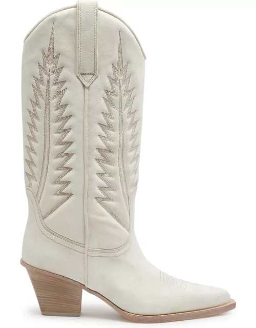 Paris Texas Rosario 60 Suede Cowboy Boots - Cream - 37 (IT37 / UK4)