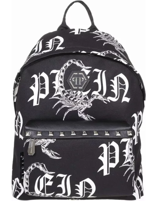 Philipp Plein Philippe Plein Backpack In Scorpion Print Fabric