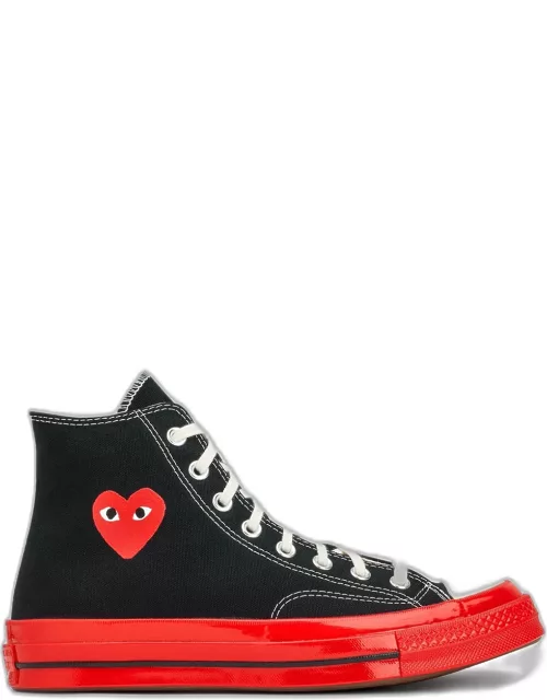 Comme des Garçons Play Ct70 Hi Top Red Sole Black and red canvas high sneakers Cdg Play x Converse