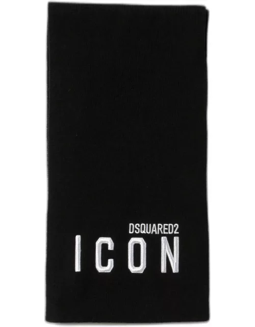 Dsquared2 ribbed scarf with embroidered logo