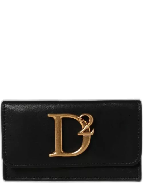 Dsquared2 card holder in leather with metallic logo