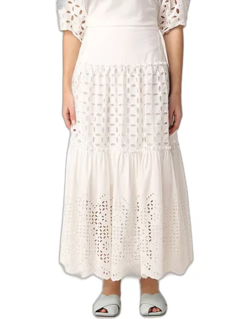 Alberta Ferretti cotton blend long skirt