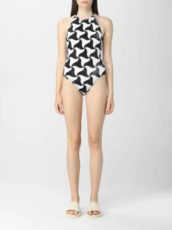 Bottega Veneta one-piece swimsuit with Wavy Triangle print