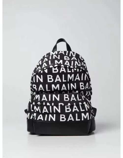 Balmain canvas backpack with logo all over