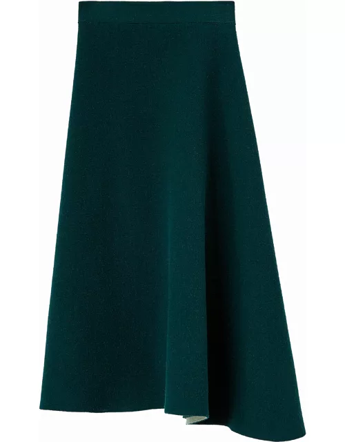 Asymmetrical green skirt