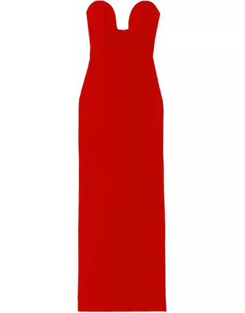 Red Audrey strapless maxi Dres