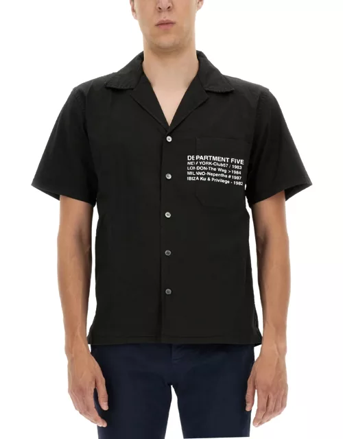 department five hawaiian shirt with logo print