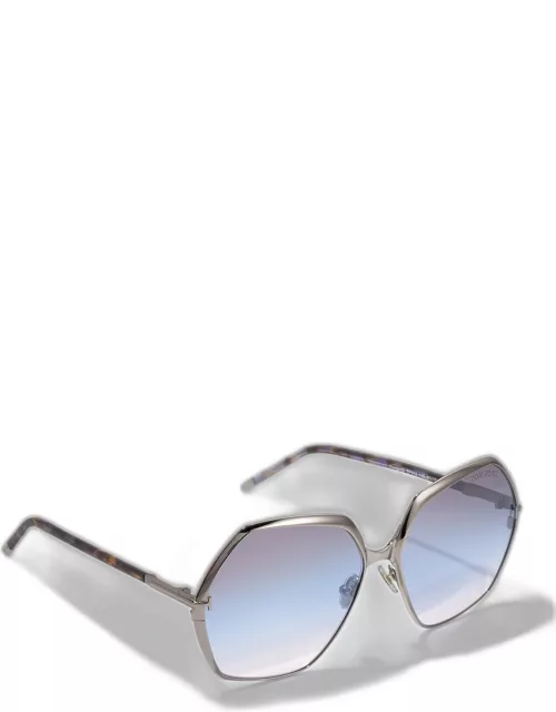 Fonda Geometric Round Plastic/Metal Sunglasse
