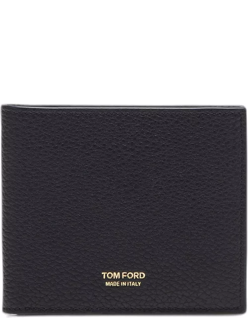 Men's Grained Leather T-Line Bifold Wallet