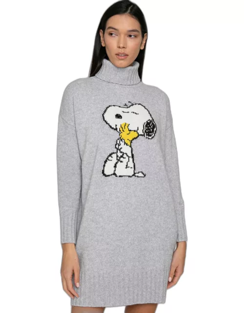 MC2 Saint Barth Woman Knit Dress With Snoopy Jacquard Print ©peanuts Special Edition
