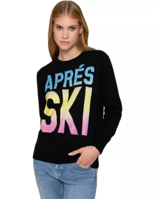 MC2 Saint Barth Woman Black Sweater Aprés Ski Degrade Writing