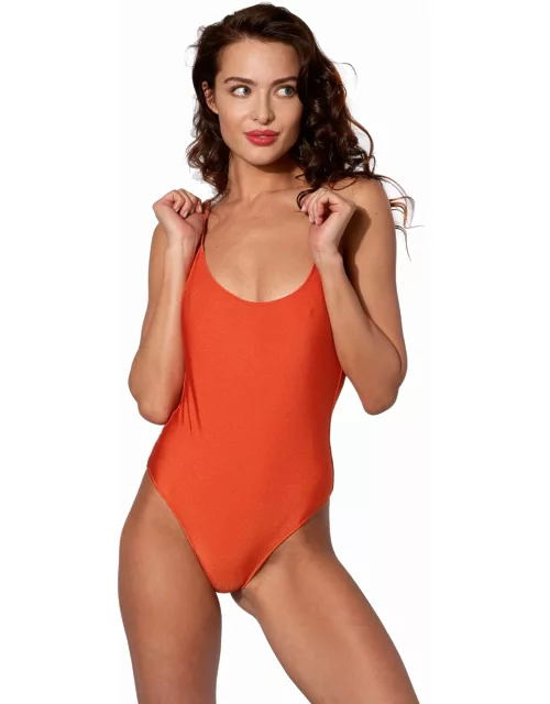MC2 Saint Barth Shiny Orange One Piece Swimsuit