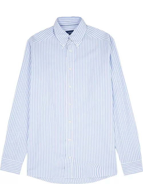 Eton Blue Striped Cotton Oxford Shirt