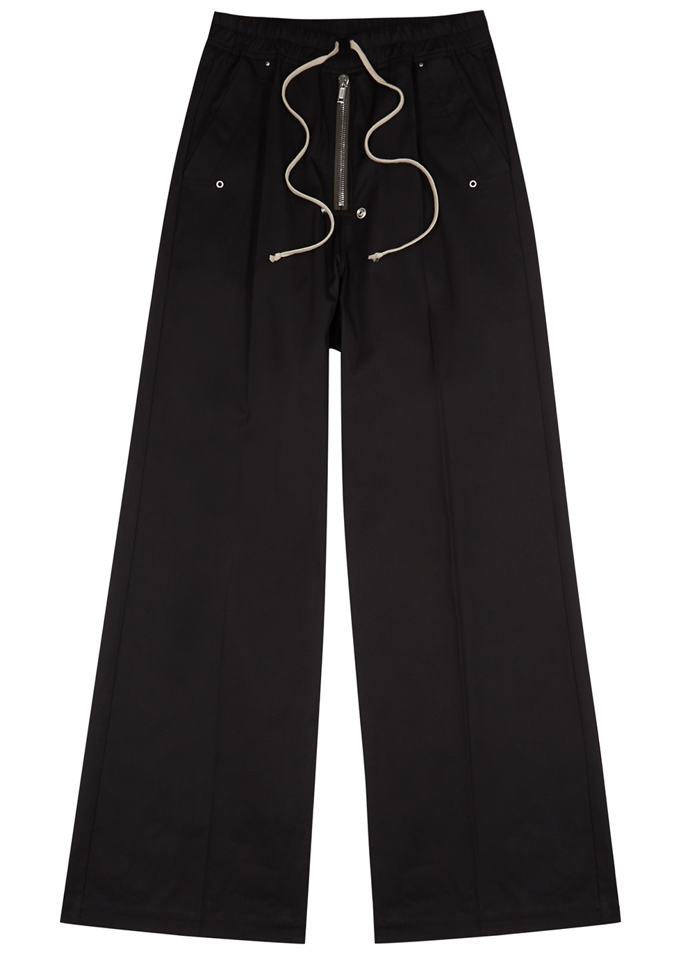 Geth black stretch-cotton trousers