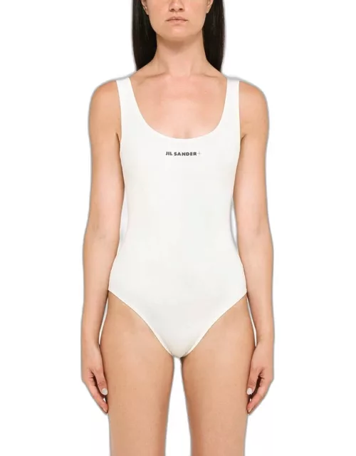 Off-white one-piece swimsuit with logo