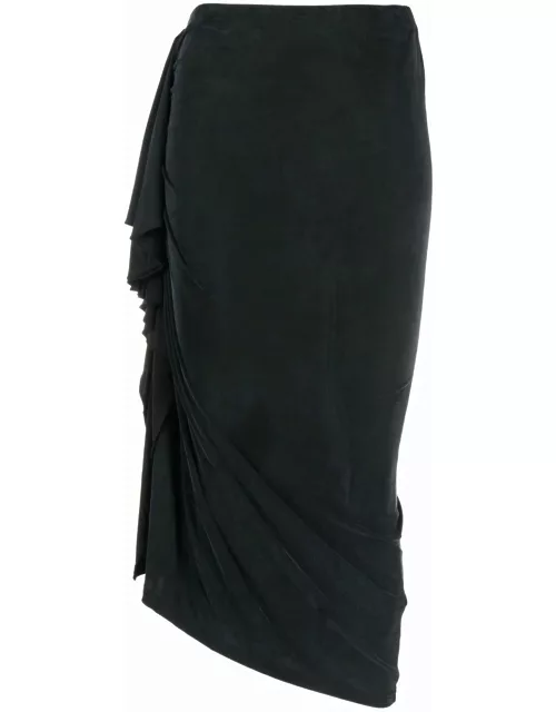Black asymmetric pencil skirt