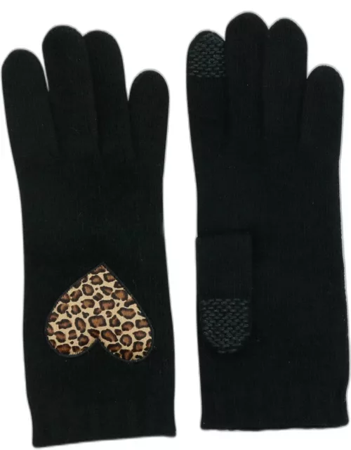 Leopard Heart Cashmere Glove