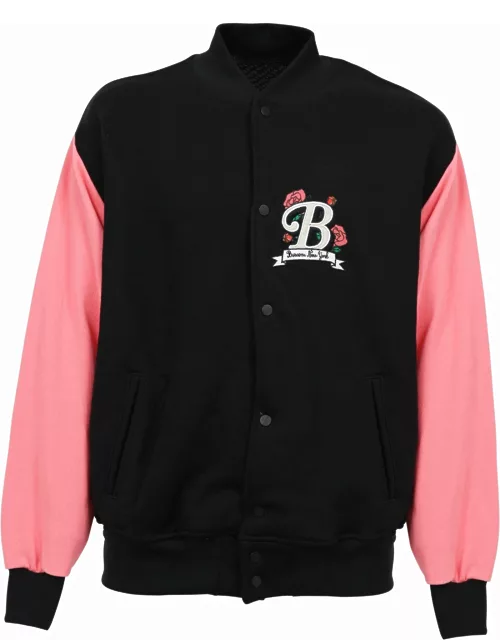 Buscemi Cotton Knitted Jacket Black+pink
