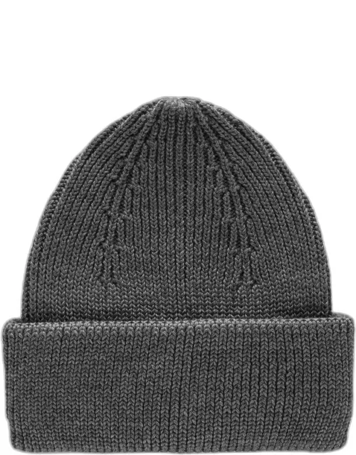 Grey wool ribbed cap