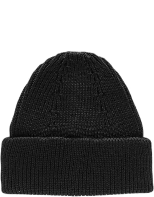 Black ribbed cap