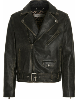 Golden Goose Vintage-effect Leather Biker Jacket