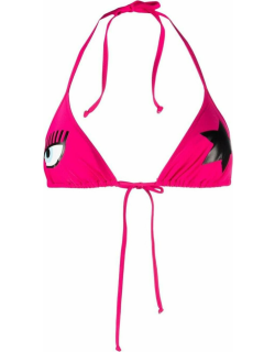 Chiara Ferragni Womans Eyestar Pink Stretch Fabrictrinagle Bikini Bra