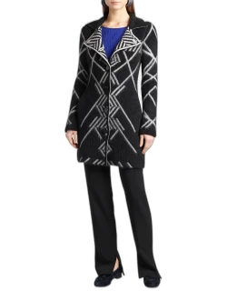 Abstract Knit Jacquard Reversible Coat