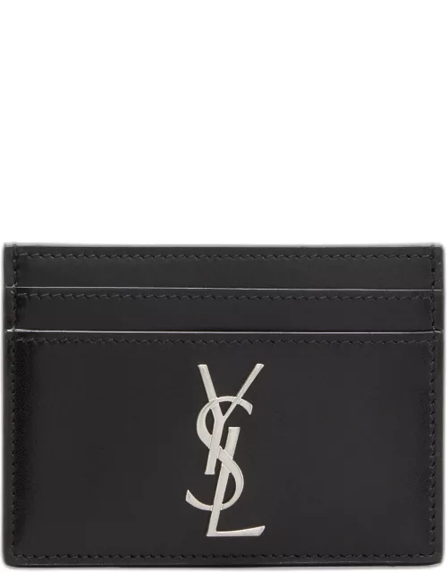 Men's YSL Monogram Leather Card Case