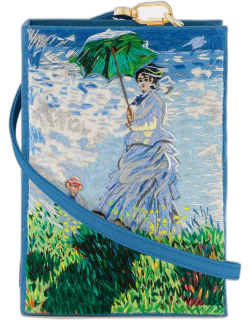 Femme A L'ombrelle by Claude Monet Book Clutch Bag