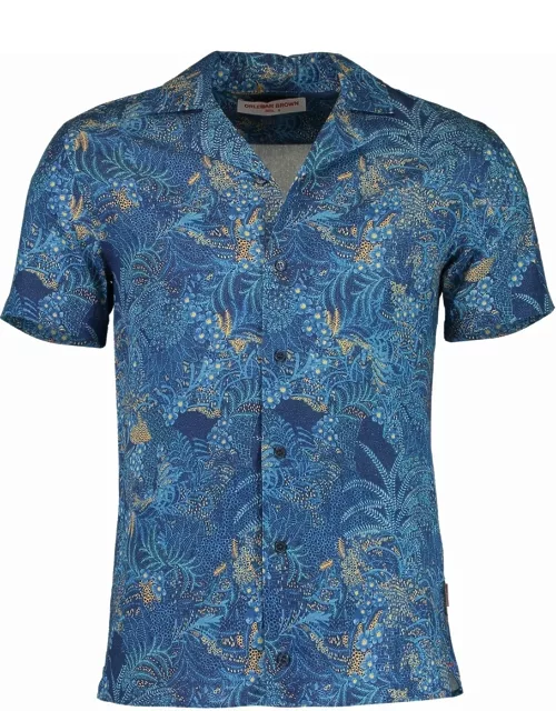 Tropic Nightfall Print Capri Collar Travis Shirt